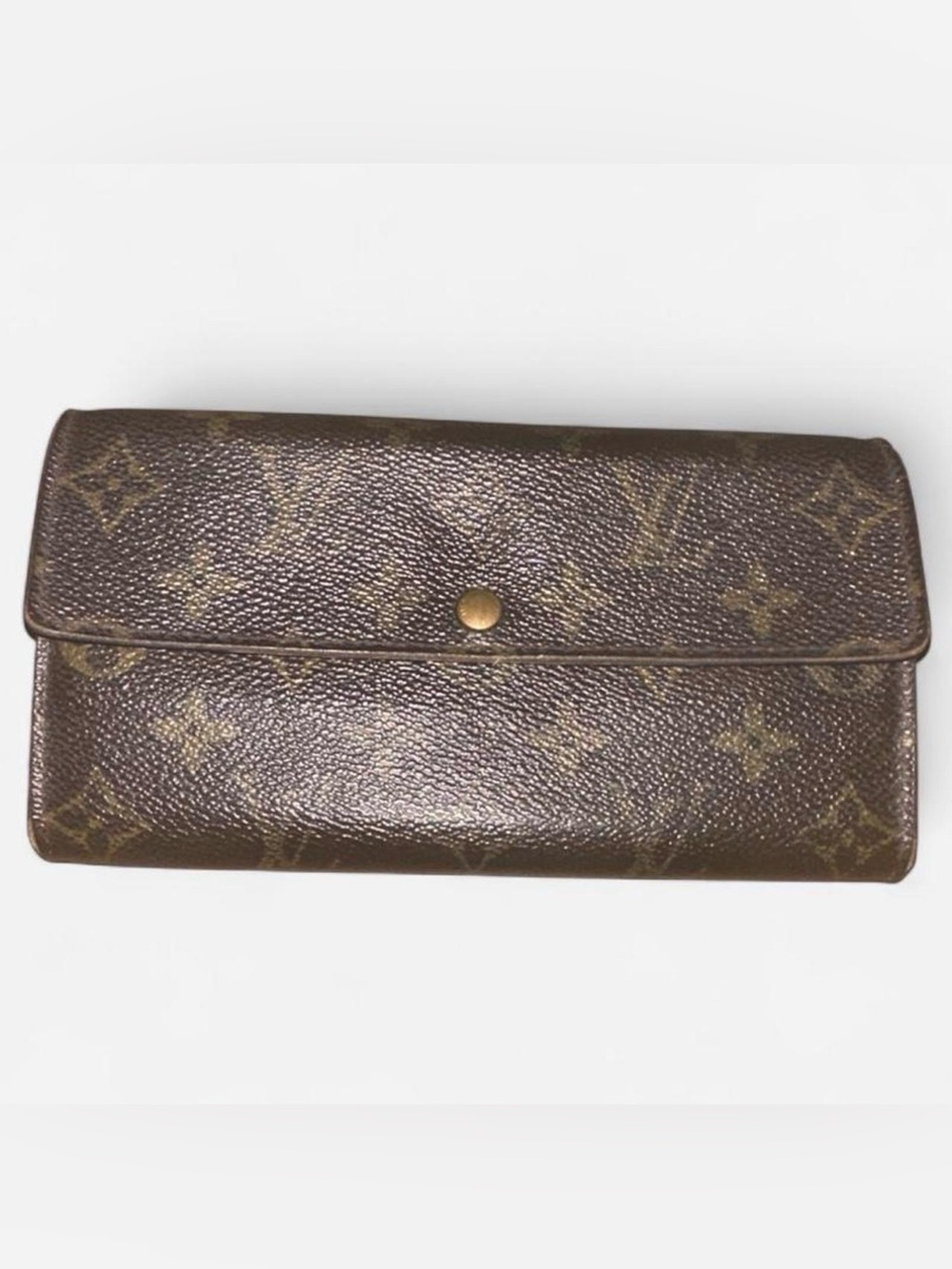 Louis Vuitton Brown Monogram Sarah Long Wallet with Gold-Tone Snap - Fair
